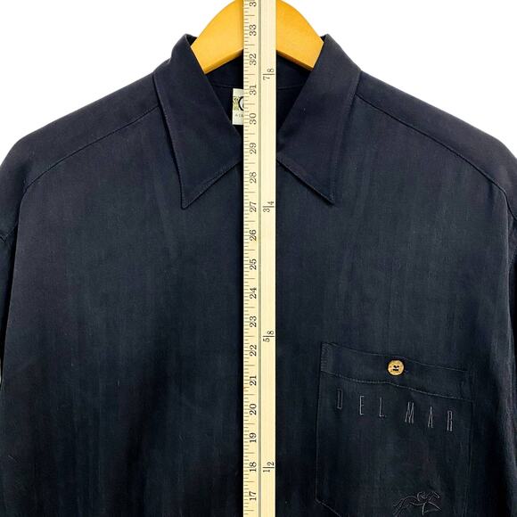 Go Barefoot Del Mar Shirt Men's Size Large Black Where The Turf Meets The Surf - Picture 7 of 11